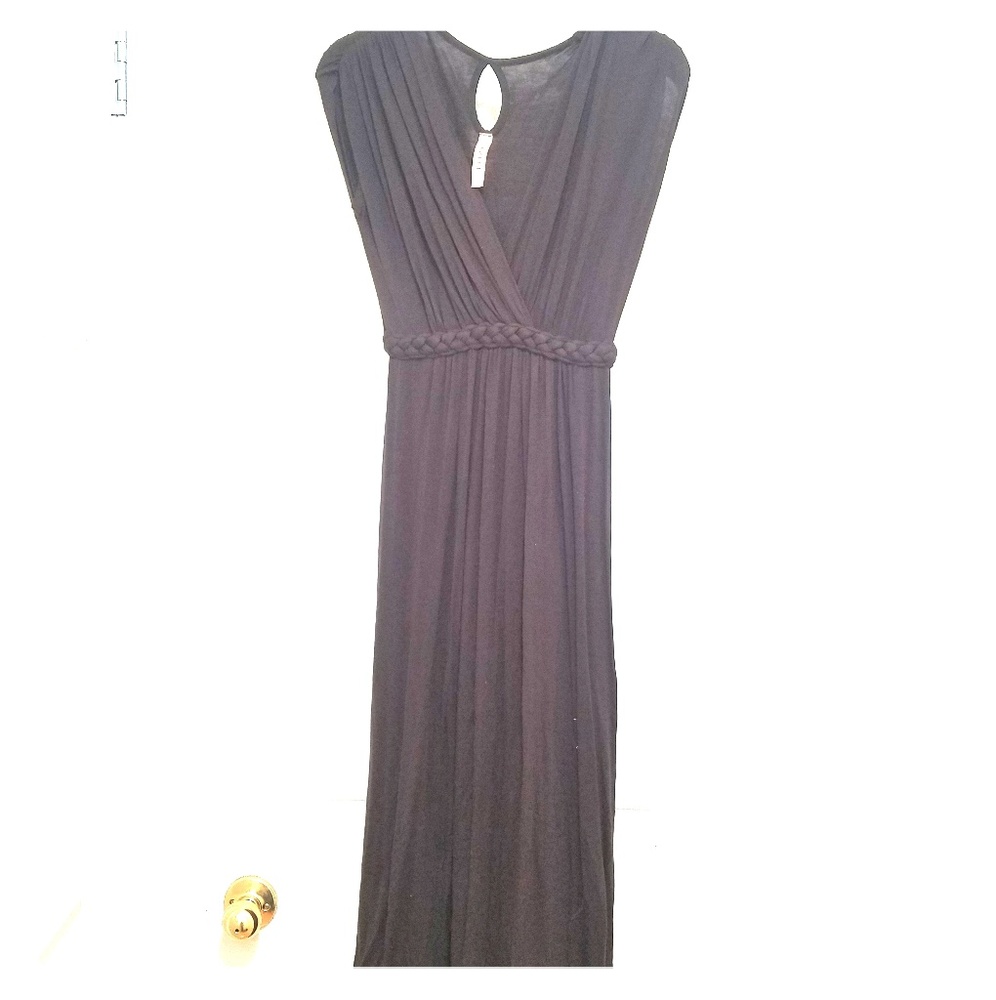 MODCLOTH Brown V Neck Maxi Dress